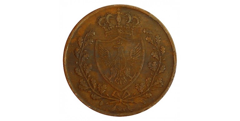 Monnaie, Sardaigne, 5 centessimi, Charles Félix, Cuivre, 1826, Turin, P11286
