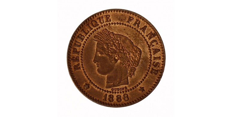 Monnaie, France , 2 centimes Cérès, IIIème République, Bronze, 1888, Paris (A), P11288