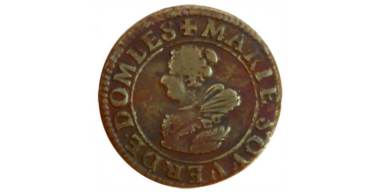 Monnaie, Dombes, Double tournois, Marie de Montpensier, Cuivre, 1627, Trévoux, P11295