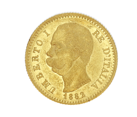 Monnaie, Italie, 20 Lire, Umberto Ier, Or, 1882, Rome (R), P14807