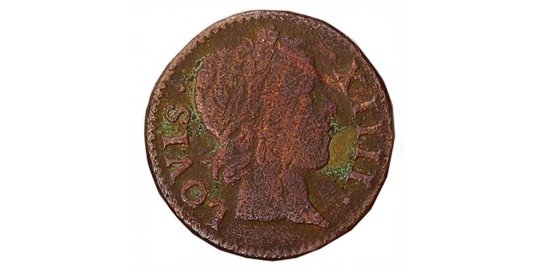 Monnaie, France , Denier tournois, Louis XIV, Cuivre, 1649, Paris (A), P11300