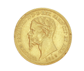 Monnaie, Italie - Royaume de Sardaigne, 20 Lire, Victor Emmanuel II, Or, 1855, Turin, P14846