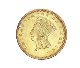 Monnaie, Etats-Unis, 1 Dollar, Indian Head, Or, 1861, Philadelphie, P14928