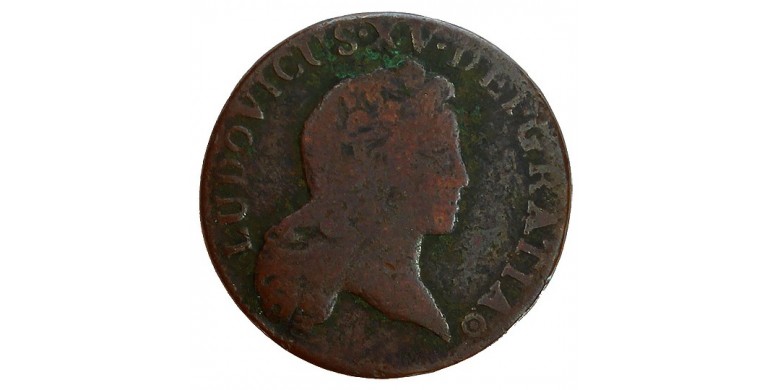 Monnaie, France , 1/2 sol au buste enfantin, Louis XV, Cuivre, 1722, Bordeaux (K), P11302