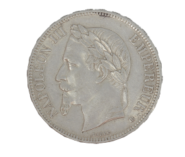 Monnaie, France, 5 Francs, Napoléon III, Argent, 1867,Strasbourg (BB), P15172