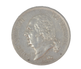 Monnaie, France, 5 Francs, Louis XVIII, Argent, 1823, Toulouse (M), P15201