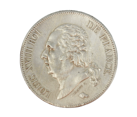 Monnaie, France, 5 Francs, Louis XVIII, Argent, 1823, Bordeaux (K), P15227