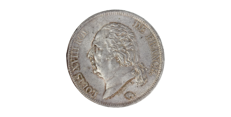 Monnaie, France, 5 Francs, Louis XVIII, Argent, 1824, Toulouse (M), P15228