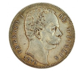Monnaie, Italie , 5 lire, Umberto Ier, Argent, 1879, Rome (R), P11362