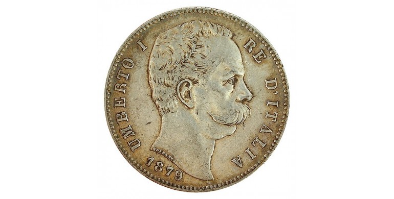 Monnaie, Italie , 5 lire, Umberto Ier, Argent, 1879, Rome (R), P11362