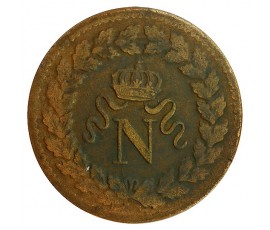 Monnaie, France , Décime au "N" couronné, Napoléon Ier, Bronze, 1814, Strasbourg (BB), P11378
