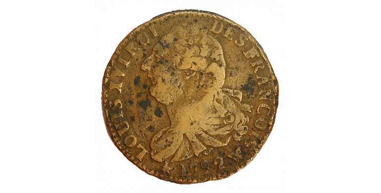 Monnaie, France , 12 deniers type françois, Louis XVI, Métal de cloche, 1792, Lille (W), P11381