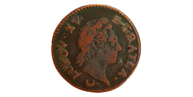Monnaie, France , 1/2 sol à la vieille tête, Louis XV, Cuivre, 1774, Metz (AA), P11385