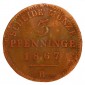 Monnaie, Prusse , 3 pfennig, Wilhelm I, Cuivre, 1867, Bayreuth (B), P11396