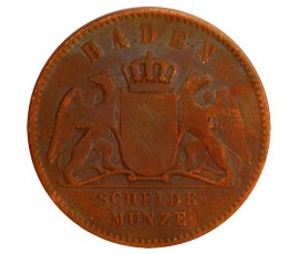 Monnaie, Baden, 1 kreuzer, Friedrich I, Cuivre, 1868,, P11399