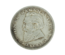 Monnaie, Lituanie, 5 Litai, Jonas Basanavicius, 1936, Argent, P15391