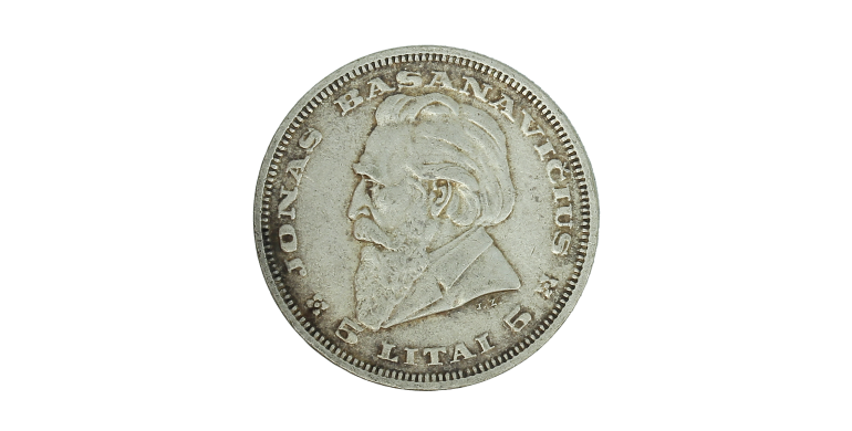 Monnaie, Lituanie, 5 Litai, Jonas Basanavicius, 1936, Argent, P15391