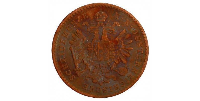 Monnaie, Autriche , 1 kreuzer, François Joseph I, Cuivre, 1858, Milan (M), P11400