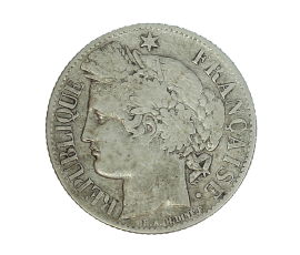 Monnaie, France, 1 Franc, Cérès, Gouvernement de défense nationale, Argent, 1871, Bordeaux (K), P15412