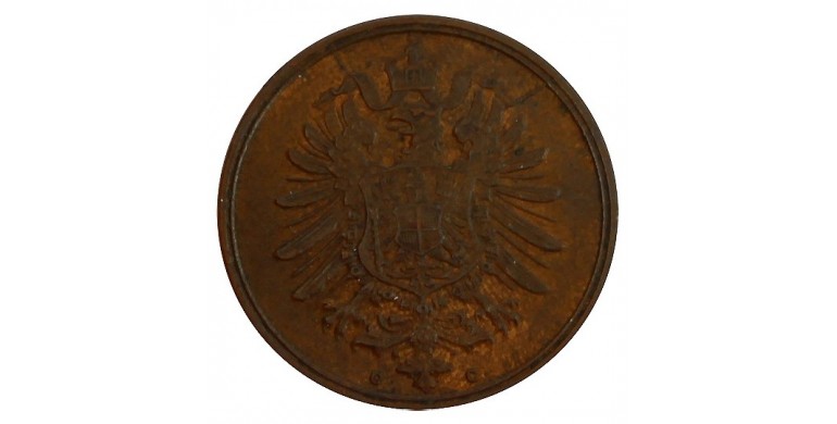 Monnaie, Allemagne , 2 pfennig, Wilhelm I, Cuivre, 1876, Franckfurt (C), P11401