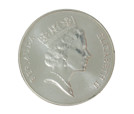 Monnaie, Bermude, 1 Dollar, Elisabeth II,1989,  Argent, P15441