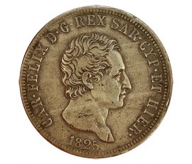 Monnaie, Sardaigne, 5 lire, Charles Félix, Argent, 1825, Turin, P11403
