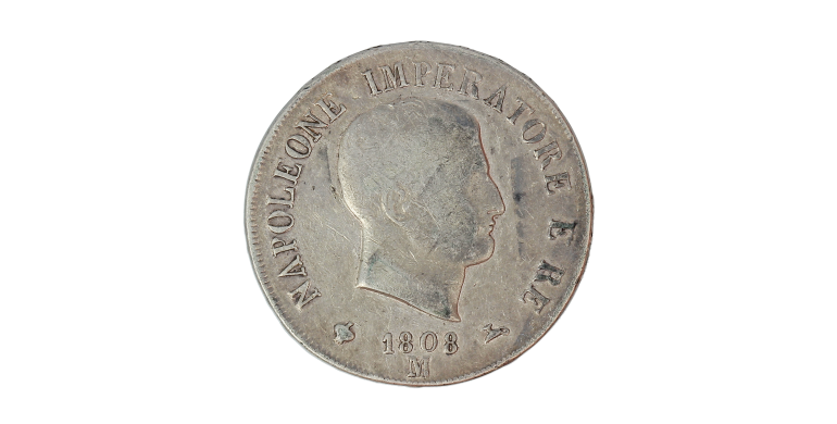 Monnaie, Italie - Royaume de Napoléon, 5 Lire, Napoléon Ier, 1808, Argent, Milan (M), P15470