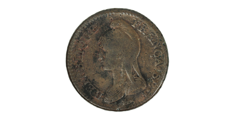 Monnaie, France, 1 Décime Dupré, Consulat, An 5, Cuivre, Limoges (I), P15504