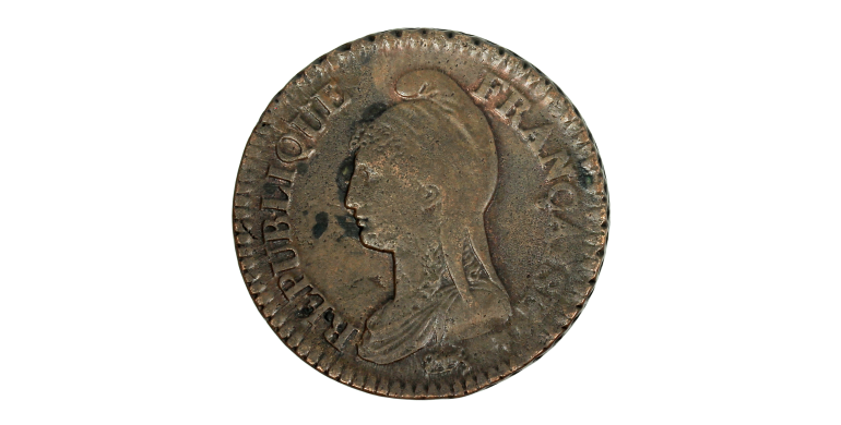 Monnaie, France, 1 Décime Dupré, Consulat, An 8/5, Métal de cloche, Metz (AA), P15505