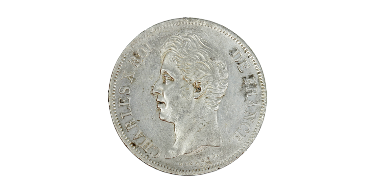 Monnaie, France, 5 Francs, Charles X, Argent, 1827, Rouen (B), P15241
