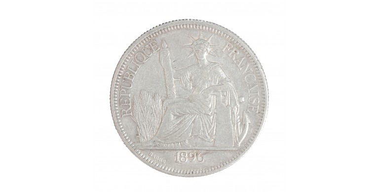 Monnaie, Indochine Française, Piastre de commerce, 1896, Argent, Paris (A), P15460