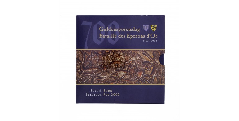 Belgique, Coffret Euro BU - Bataille des Eperons d'or, 2002, 9 pièces, C10620