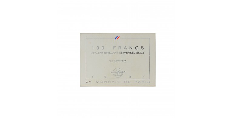 Monnaie de Paris, 100 Francs BU Lafayette, Argent, 1987, C10676