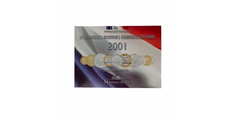 France, Coffret BU Série des monnaies courantes françaises 2001, 10 pièces, C10698