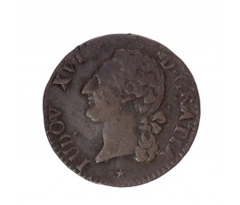 Monnaie, France, 1/2 Sol, Louis XVI, cuivre, 1791, Lille, P15726