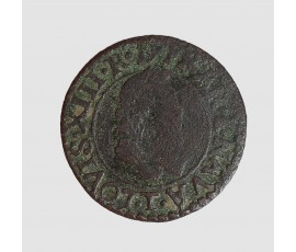 Monnaie, France, Double Tournois, Louis XIII, cuivre, 1616, Nantes, P15738