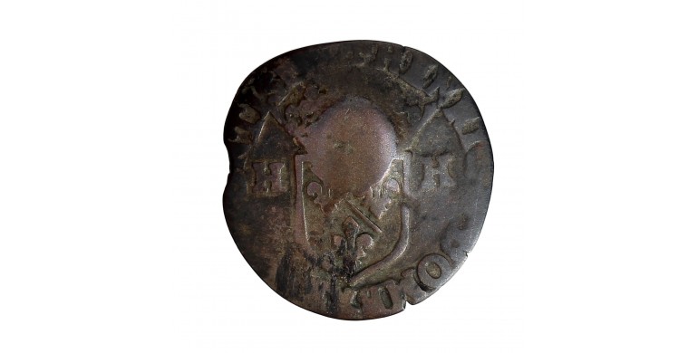 Monnaie, France, Douzain, Henri II de Montpensier, billon, 1594, Thévoux, P15740