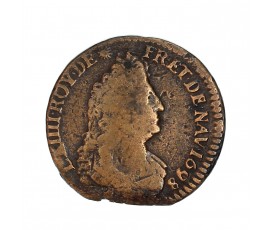 Monnaie, France, 1 Liard, Louis XIV, cuivre, 1698, Dijon, P15742