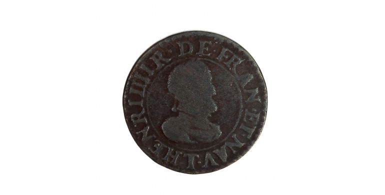 Monnaie, France, Double Tournois, Henri IV, cuivre, 1610, Nantes, P15743