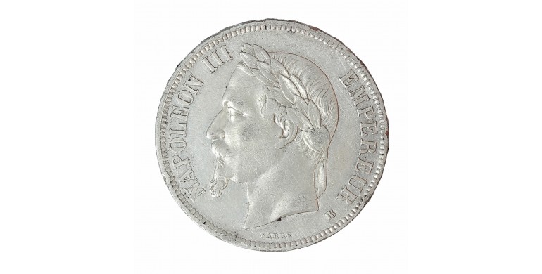 Monnaie, France, 5 Francs, Napoléon III, Argent, 1867, Strasbourg (BB), P14334