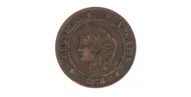 Monnaie, France, 2 Centimes Cérès, IIIème République, 1878, Bronze, Bordeaux (K), P14499