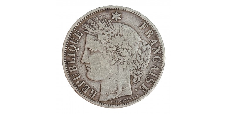 Monnaie, France, 5 Francs, Cérès, IIème République, Argent, 1870, Bordeaux (K), P14356