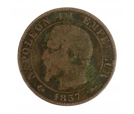 Monnaie, France, 5 centimes, Napoléon III, Bronze, 1857, Lyon (D), P14479