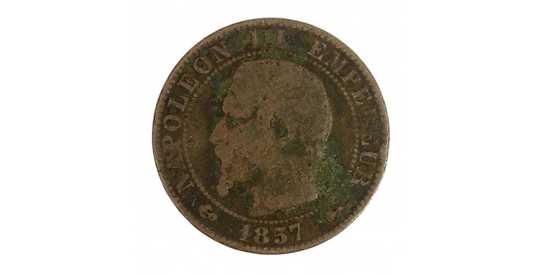 Monnaie, France, 5 centimes, Napoléon III, Bronze, 1857, Lyon (D), P14479