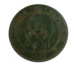 Monnaie, France, 10 centimes, Napoléon III, Bronze, 1857, Bordeaux (K), P14465