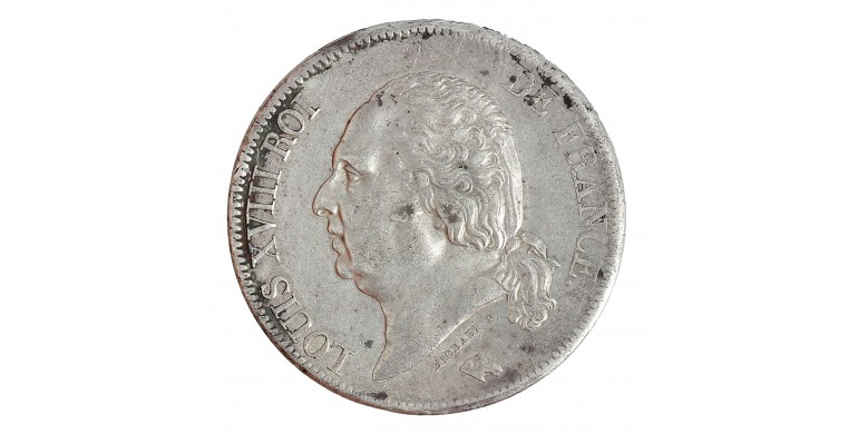 Monnaie, France, 5 Francs, Louis XVIII, Argent, 1819, Rouen (B), P14378