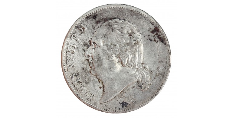 Monnaie, France, 5 Francs, Louis XVIII, Argent, 1816, Rouen (B), P14377