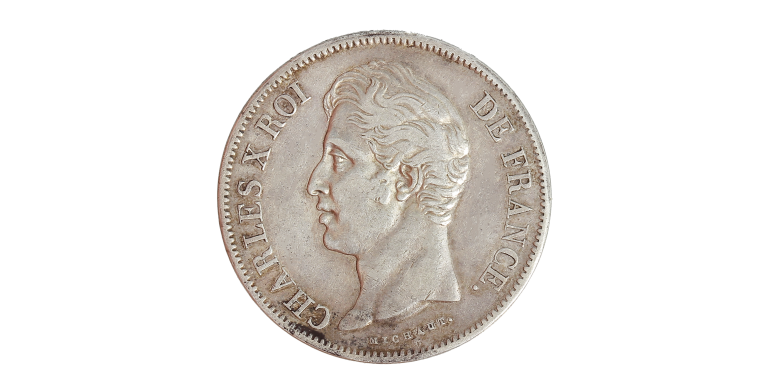 Monnaie, France, 5 Francs, Charles X, 1827, Argent, La Rochelle (H), P15489