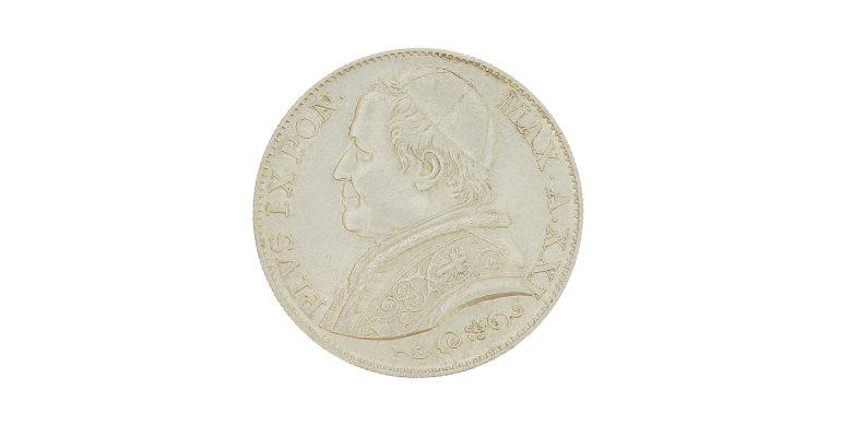 Monnaie, Italie - Etats Pontificaux, 2 Lire, Pi IX, 1866, Argent, Rome (R), P15492