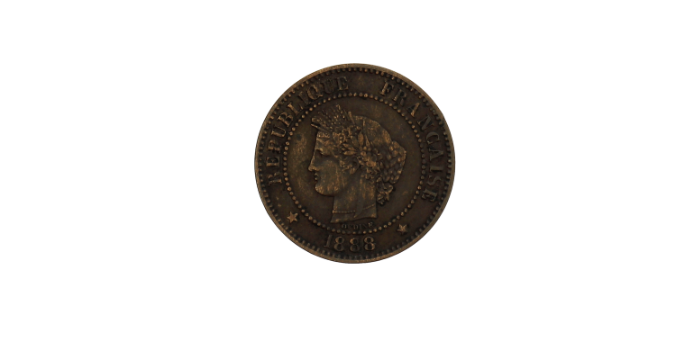Monnaie, France, 2 Centimes Cérès, IIIème République, 1888, Bronze, Paris (A), P15490